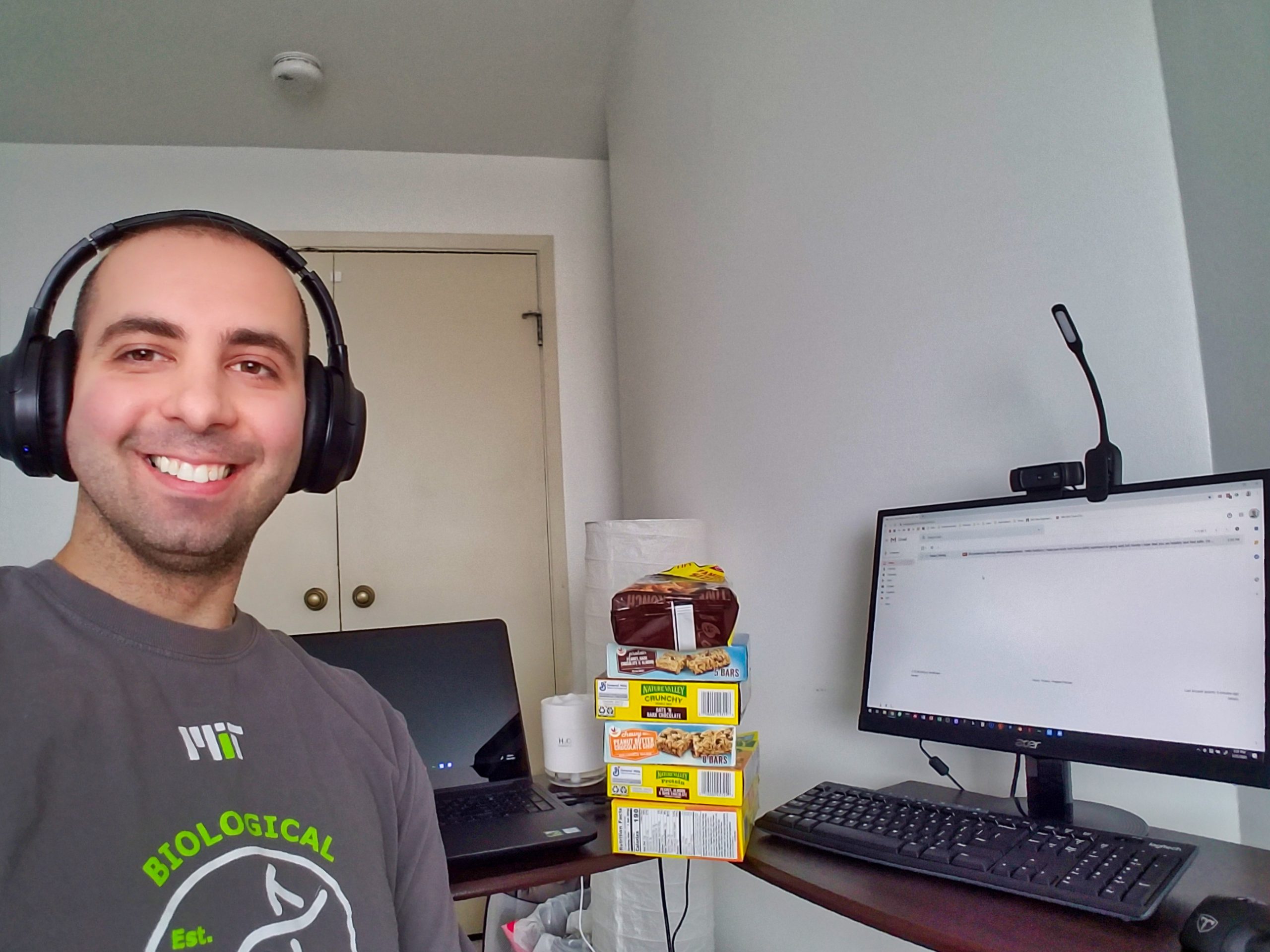 Tim Kassis working from home workspace