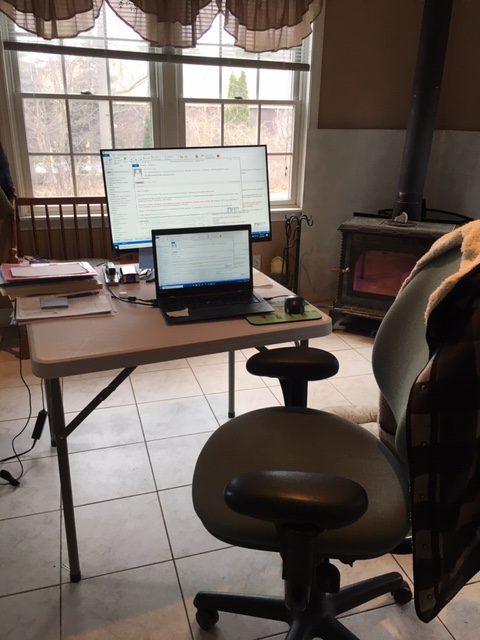 Kathy Reposa's workspace working from home
