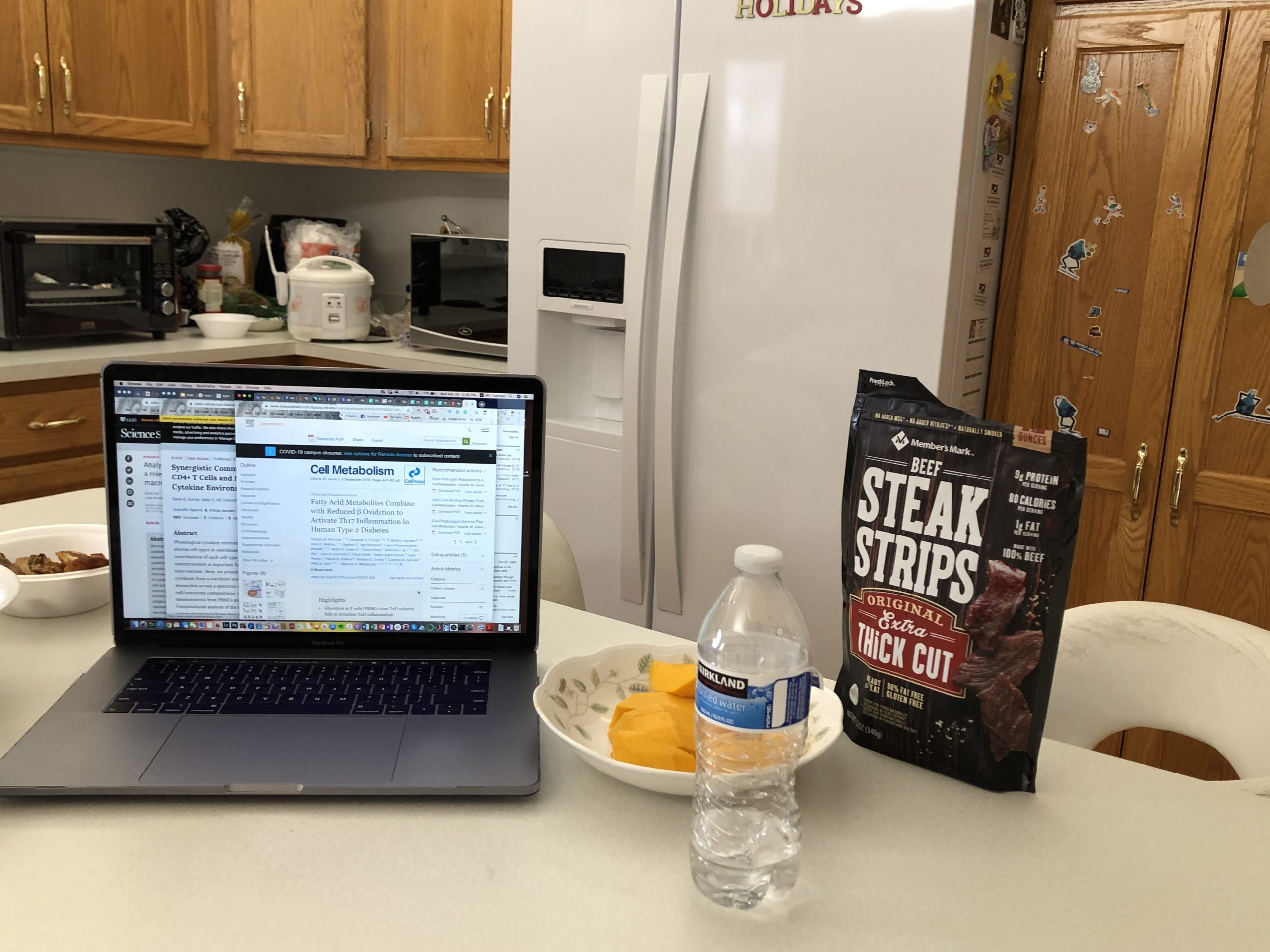 photo of Steven's workspace in the kitchen in Blaine, MN