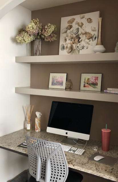 Irina Singh working from home workspace