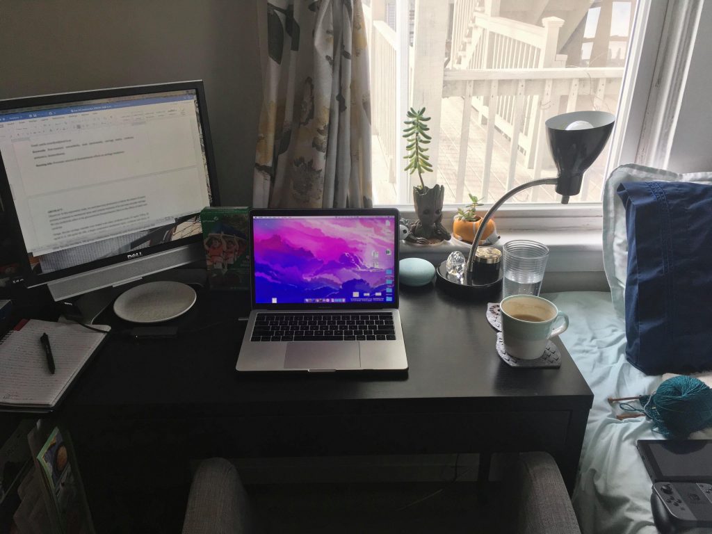 Becca Black working from home workspace